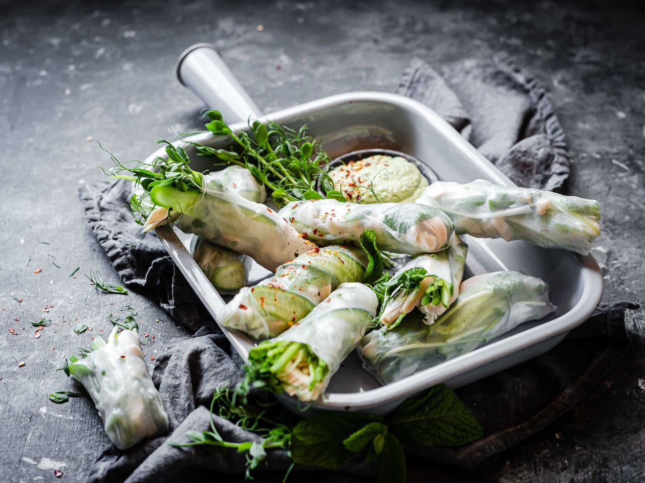 course inclusions rice paper rolls